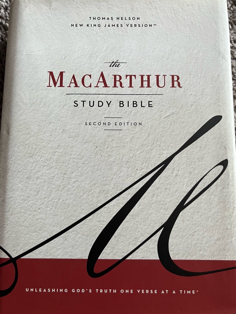 MacArthur Study Bible (Second Edition) - White/Red Cover